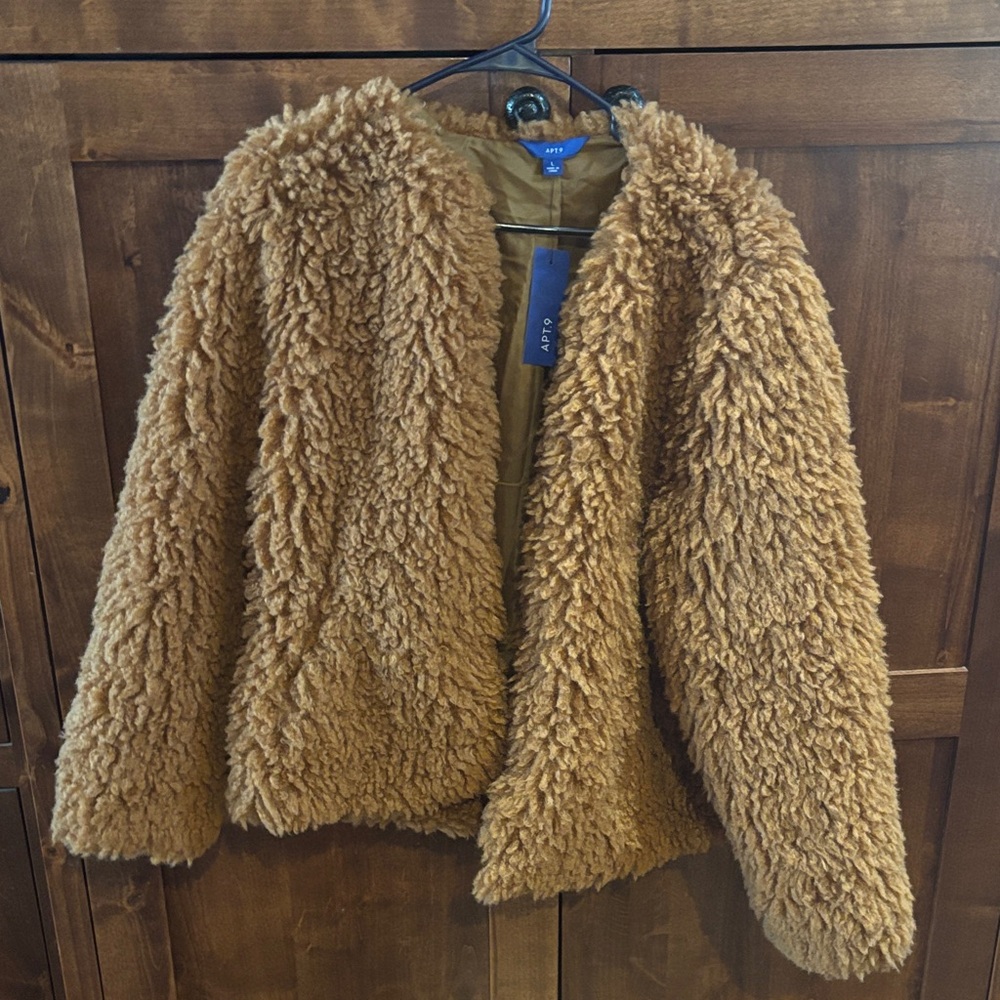 Apt. 9 Tan Faux Fur Jacket
